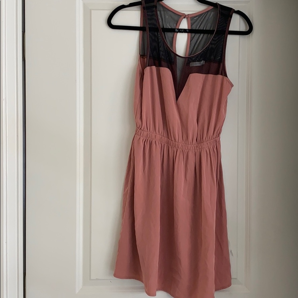 Brownish-blush dress with mesh